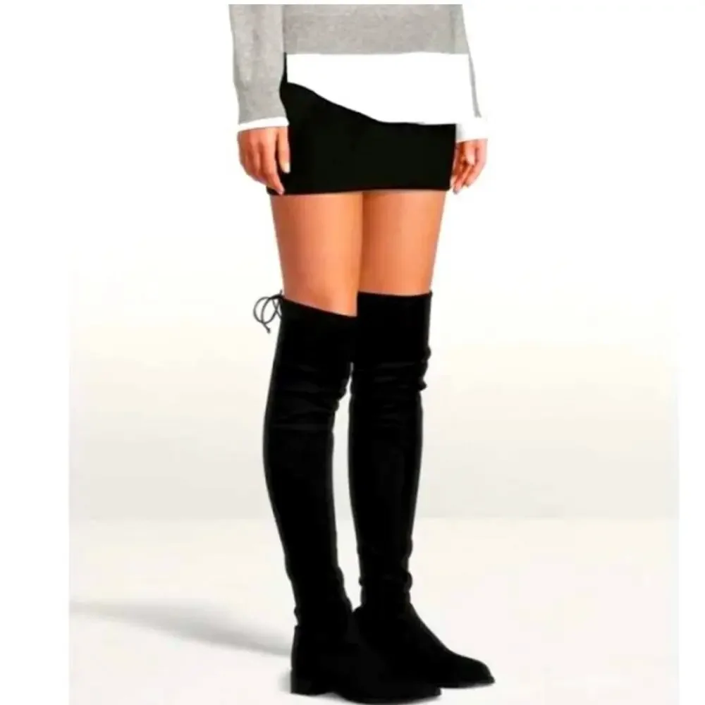 Stuart Weitzman Mara Suede Over the Knee Black Suede Boot 37